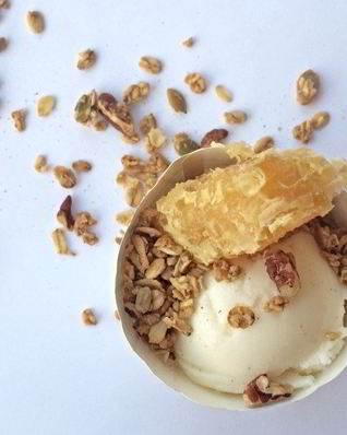 Замороженный йогурт с ванилью и медом