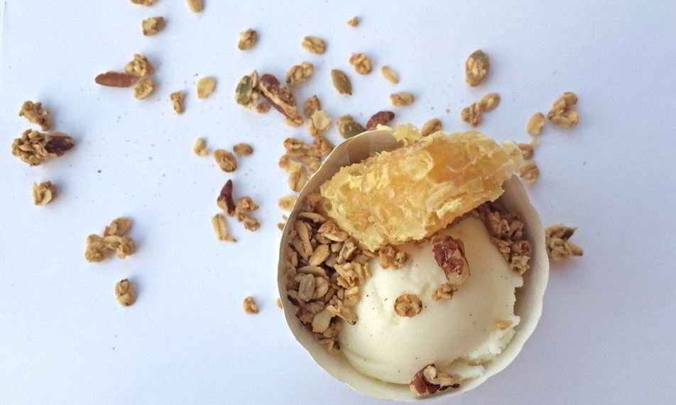 Рецепт замороженного йогурта с ванилью и медом