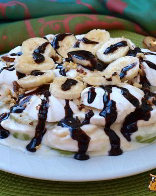 Десерт из зефира с фруктами