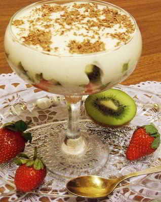 Фрукты в зефирном креме