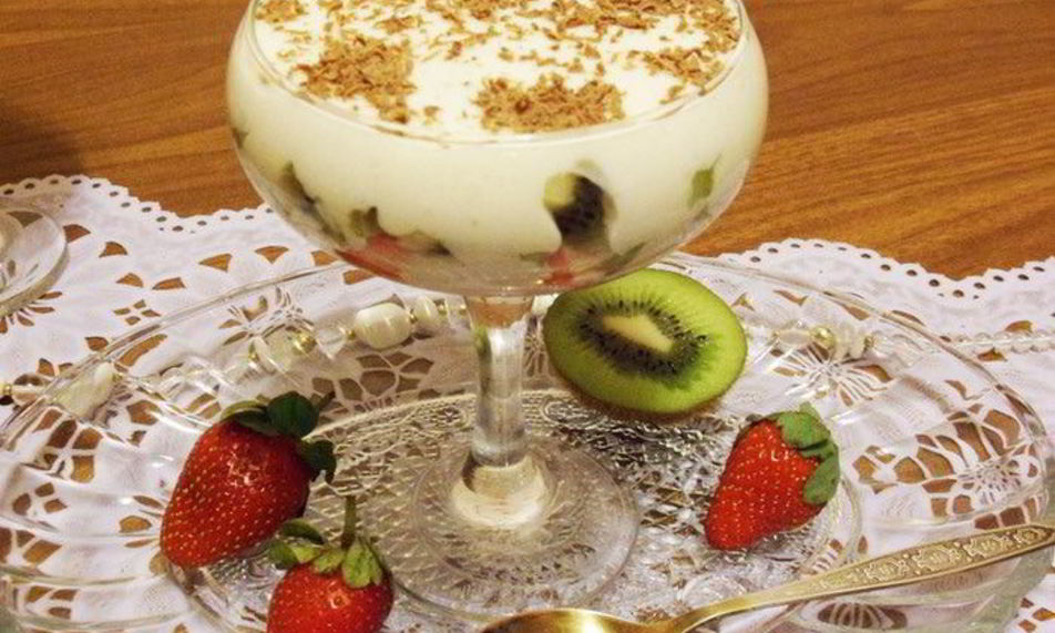 Рецепт фруктов в зефирном креме