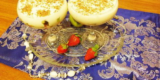 фрукты в зефирном креме