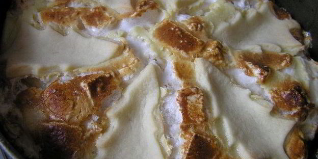 праздничная творожно-лимонная кростата с зефиром