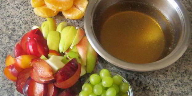 желе с фруктами