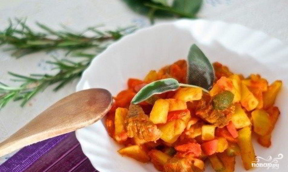 Рецепт азу из говядины с огурцами