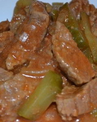 Азу с солеными огурцами