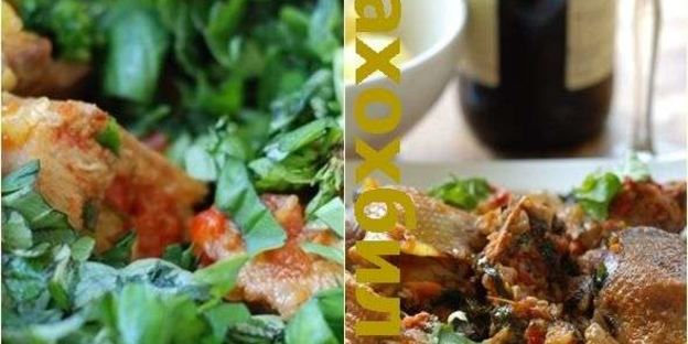 чахохбили с фазана и курицы