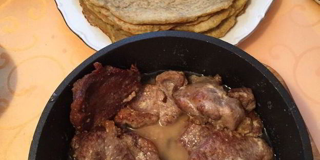 драник из картофеля со свининой