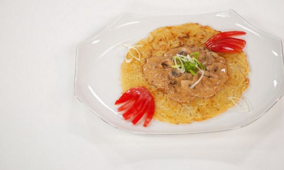 Рецепт драника с грибным соусом