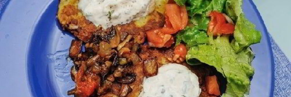 Драники с грибным соусом