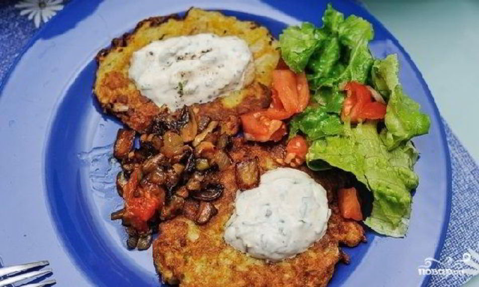 Рецепт драников с грибным соусом