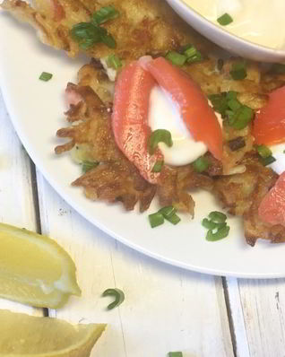 Драники с лососем