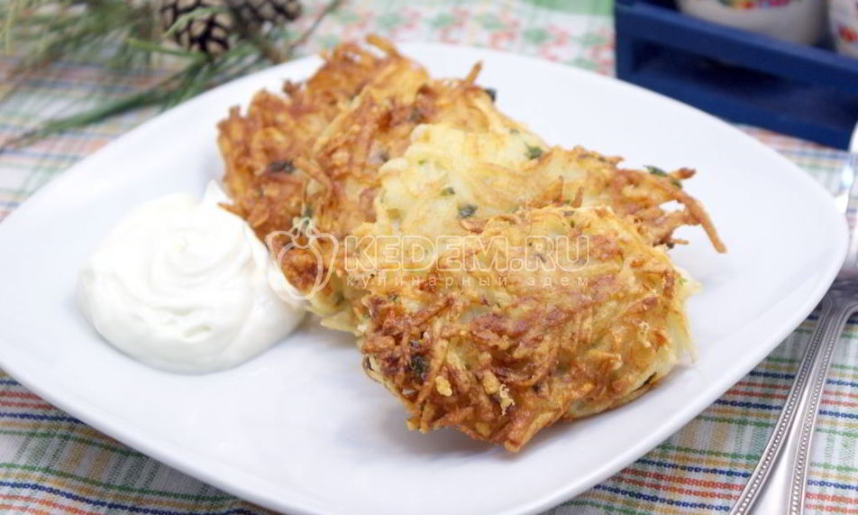 Рецепт драников с сыром и зеленью