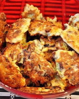 Драники с телятиной и твердым сыром