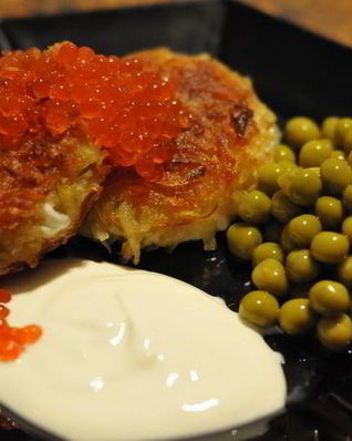 Драники с творожными шариками