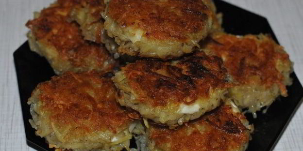 драники с творожными шариками