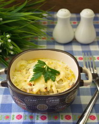 Драники в горшочках с мясом