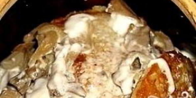 драники в горшочке с грибами