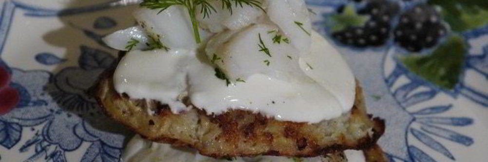 Картофельные драники с треской