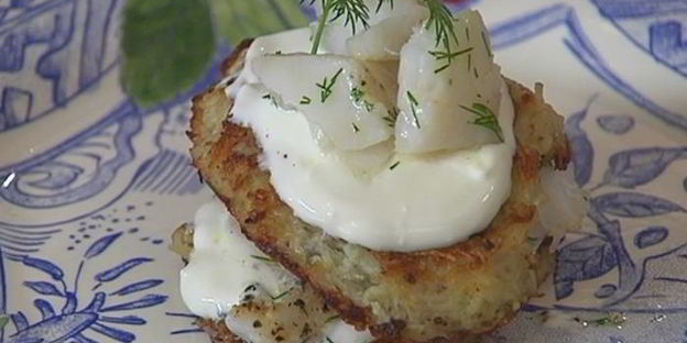 картофельные драники с треской