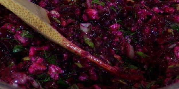 свекольные драники с брынзой