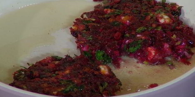 свекольные драники с брынзой