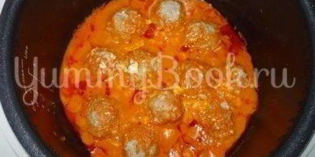 фрикадельки под томатно-сырным соусом из мультиварки