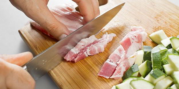 карбонара с цукини и фрикадельками