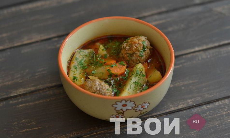 Рецепт картофеля в томатном соусе с фрикадельками