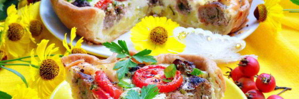 Киш с фрикадельками