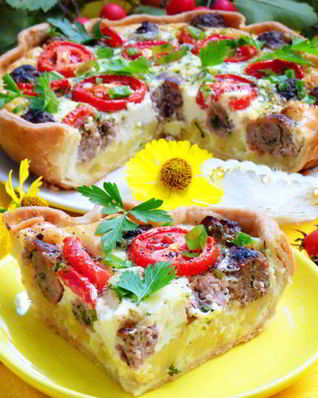 Киш с фрикадельками