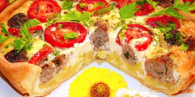 киш с фрикадельками