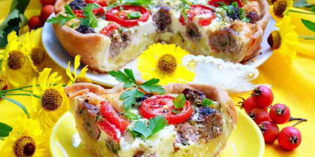 киш с фрикадельками