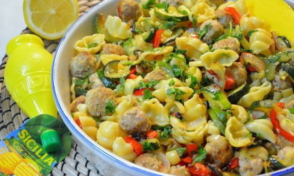 Рецепт макарон с фрикадельками