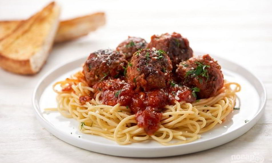 Рецепт спагетти с фрикадельками по-итальянски