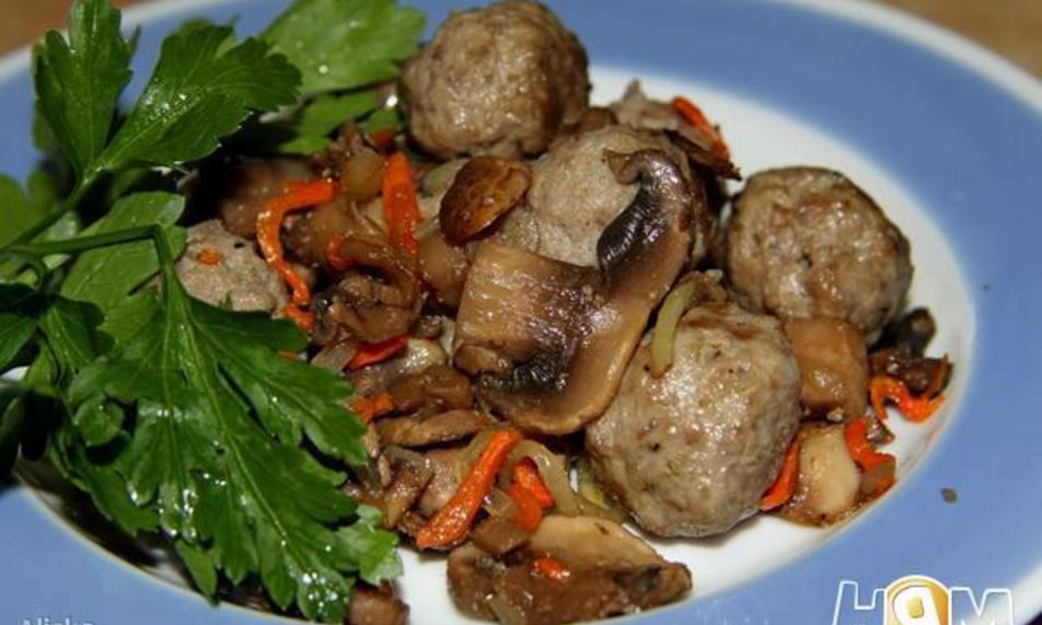 Рецепт закуски из грибов с фрикадельками