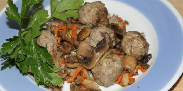 закуска из грибов с фрикадельками