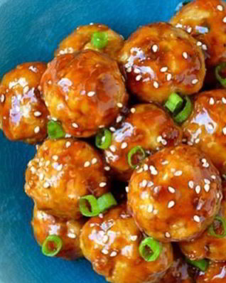 Запеченые куриные фрикадельки терияки