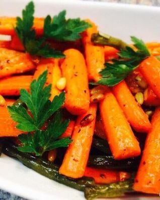 Гарнир из моркови и стручковой фасоли