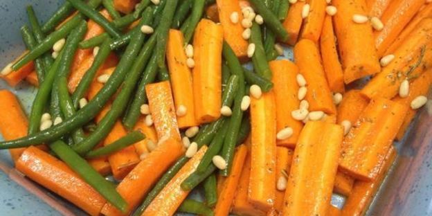 гарнир из моркови и стручковой фасоли