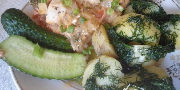 картофель отварной, сермяжный