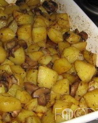 Картофель с грибами в духовке