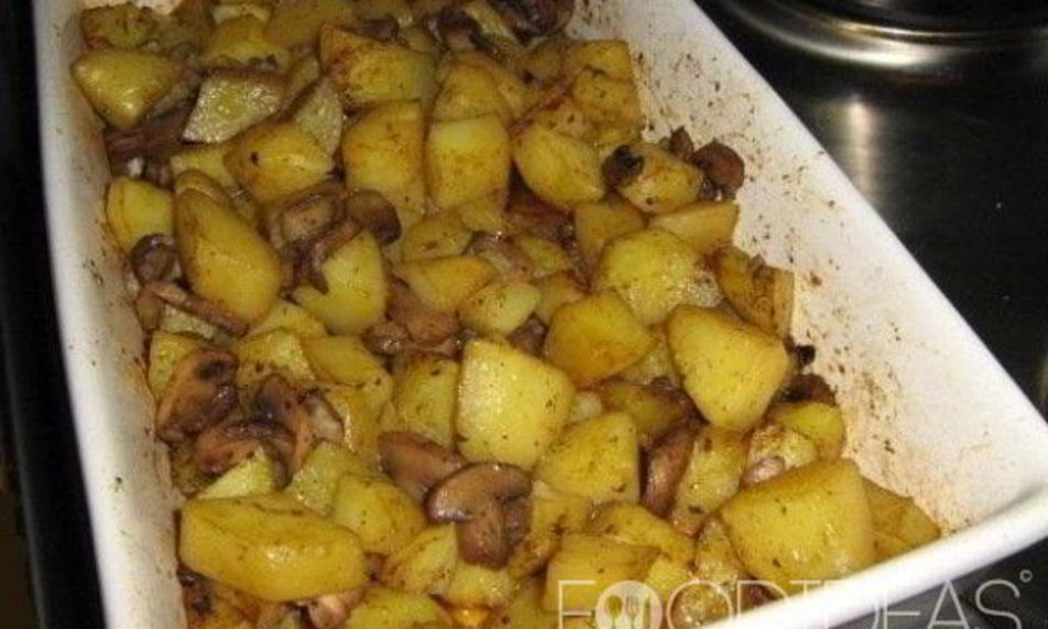 Рецепт картофеля с грибами в духовке