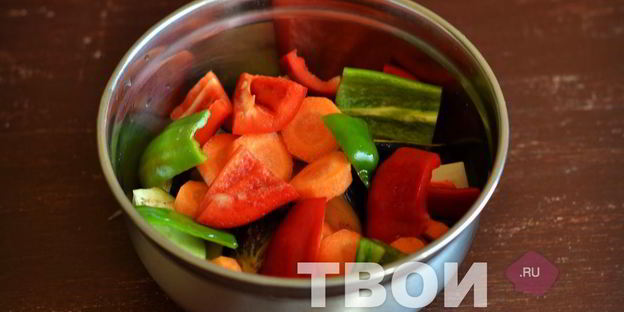 картофель с овощами