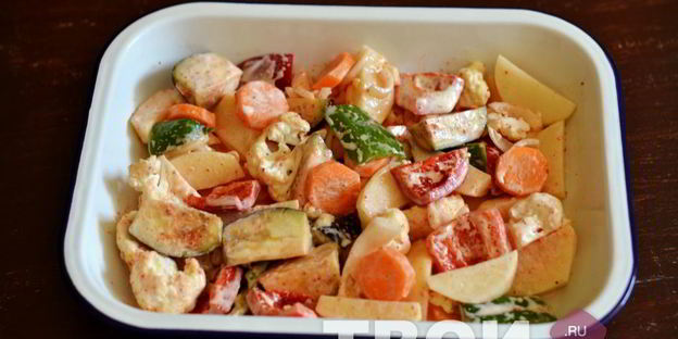 картофель с овощами