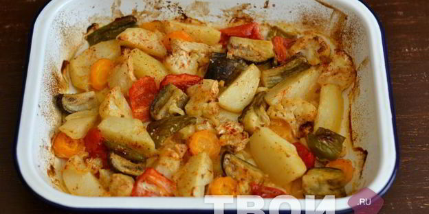 картофель с овощами