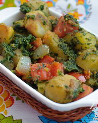 Картофель со шпинатом