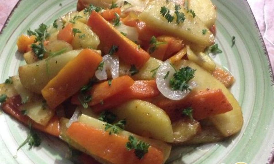 Рецепт картофеля жареного с тыквой