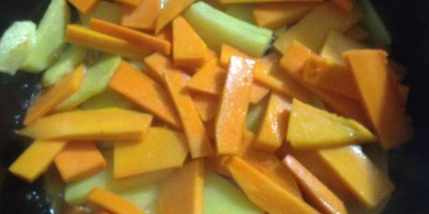 картофель жареный с тыквой