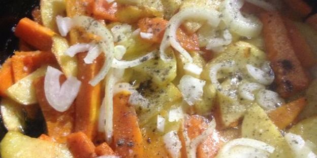 картофель жареный с тыквой